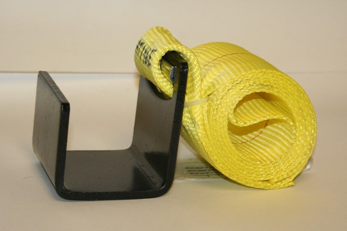 G&H Manufacturing Tie Down Hook with Strap, Economy Grade - Roll Off Trailer Parts