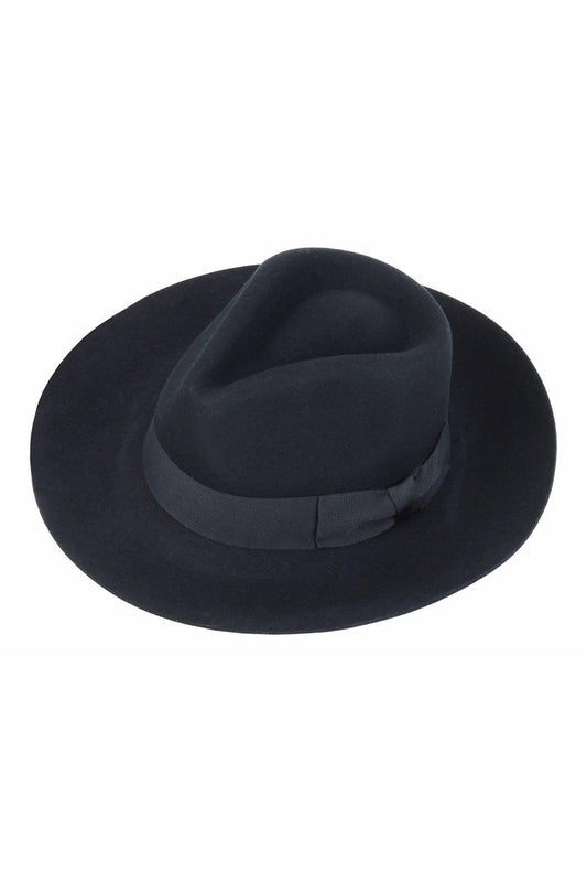 Gladwin Bond 100% Wool Black Fedora Stiff Hat