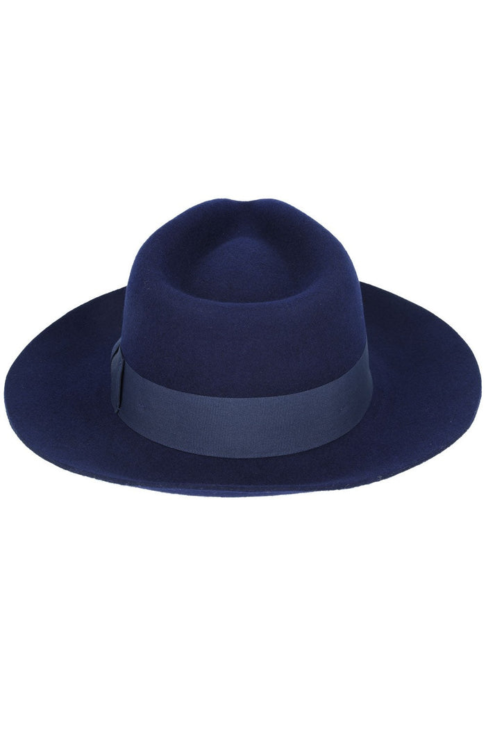 Gladwin Bond 100% Wool Navy Fedora Stiff Hat