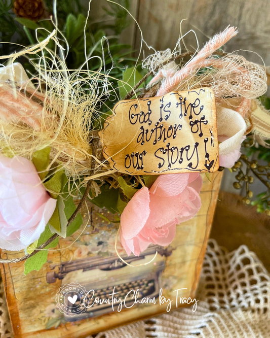 God is the Author of Our Story Typewriter Block Shelf Sitter #7