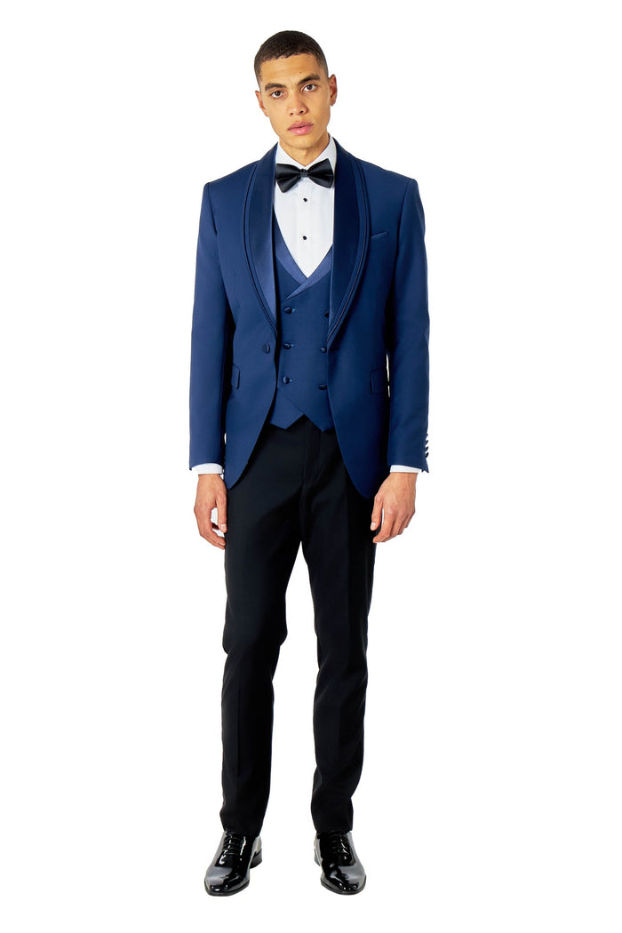 GREG – NAVY BLUE 3 PIECE TUXEDO WEDDING SUIT