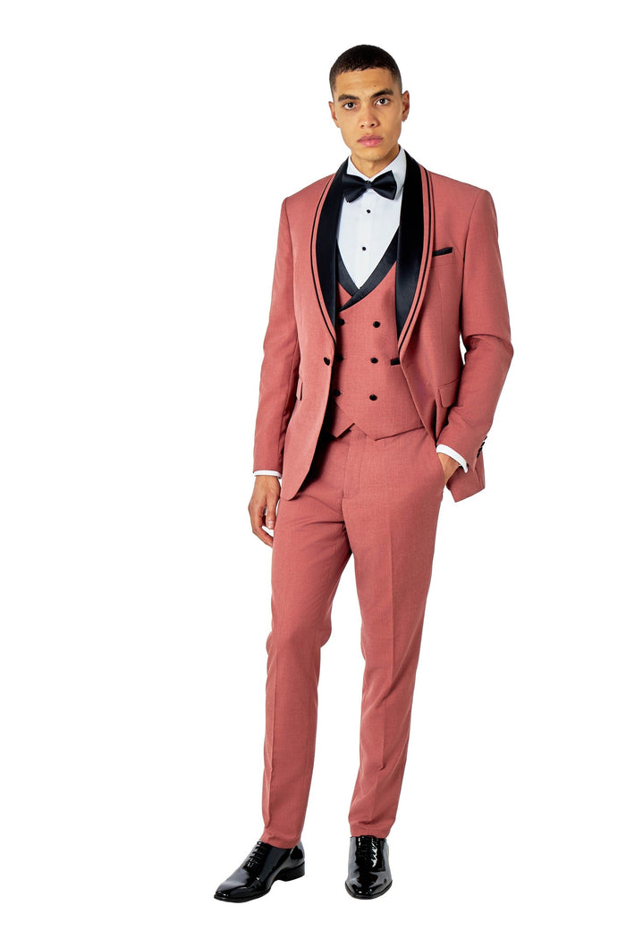GREG – PINK 3 PIECE WEDDING SUIT TUXEDO