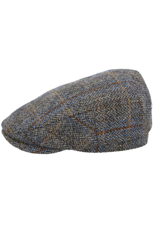 HARRIS TWEED - GREEN HERRINGBONE PURE SCOTTISH WOOL FLAT CAP