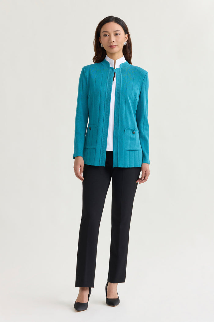 Heritage Multi Texture Knit Jacket, Nebula | Ming Wang