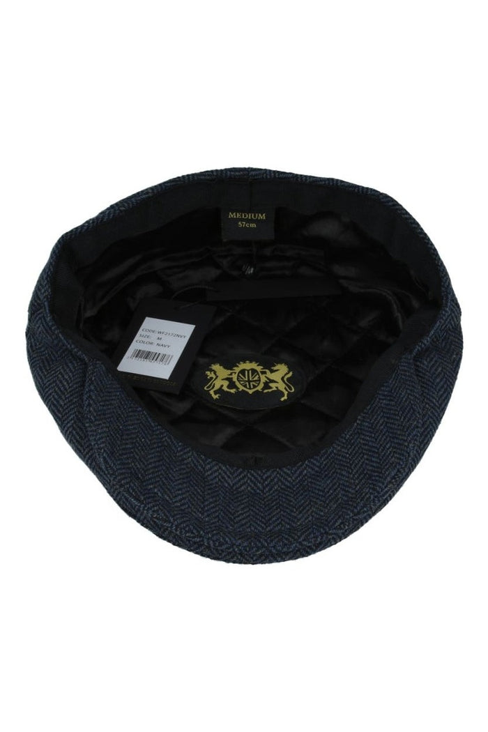 HERRINGBONE WOOL BLEND FLAT CAP
