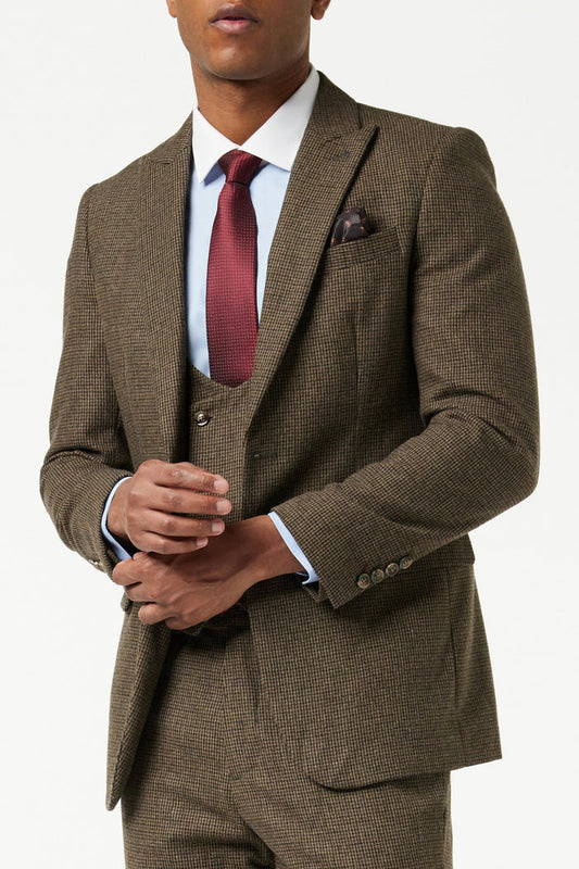 HERVE - BROWN HOUNDSTOOTH TWEED SUIT