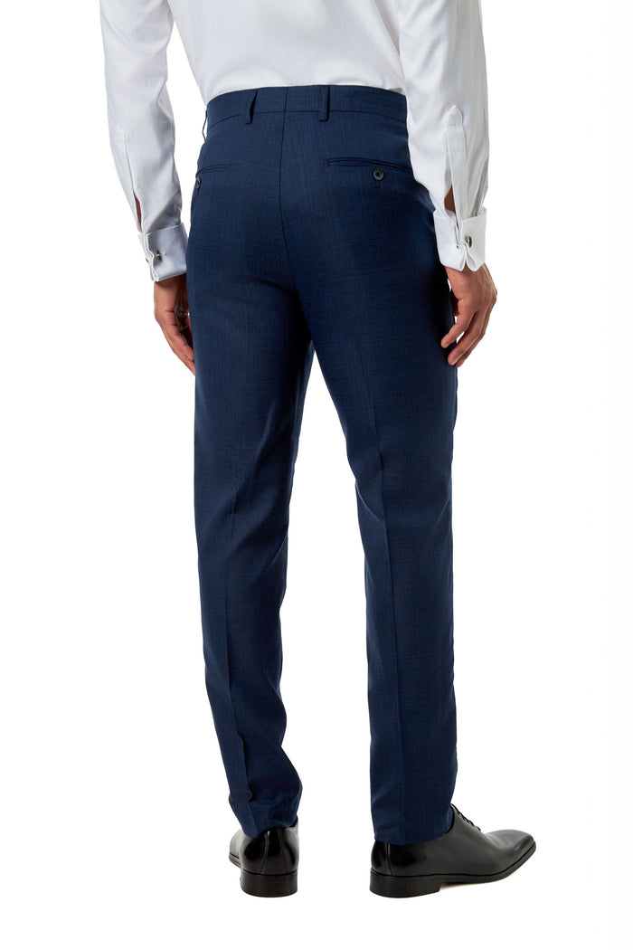 Kaiser – Smart Casual Navy Textured Tailored Suit Trousers