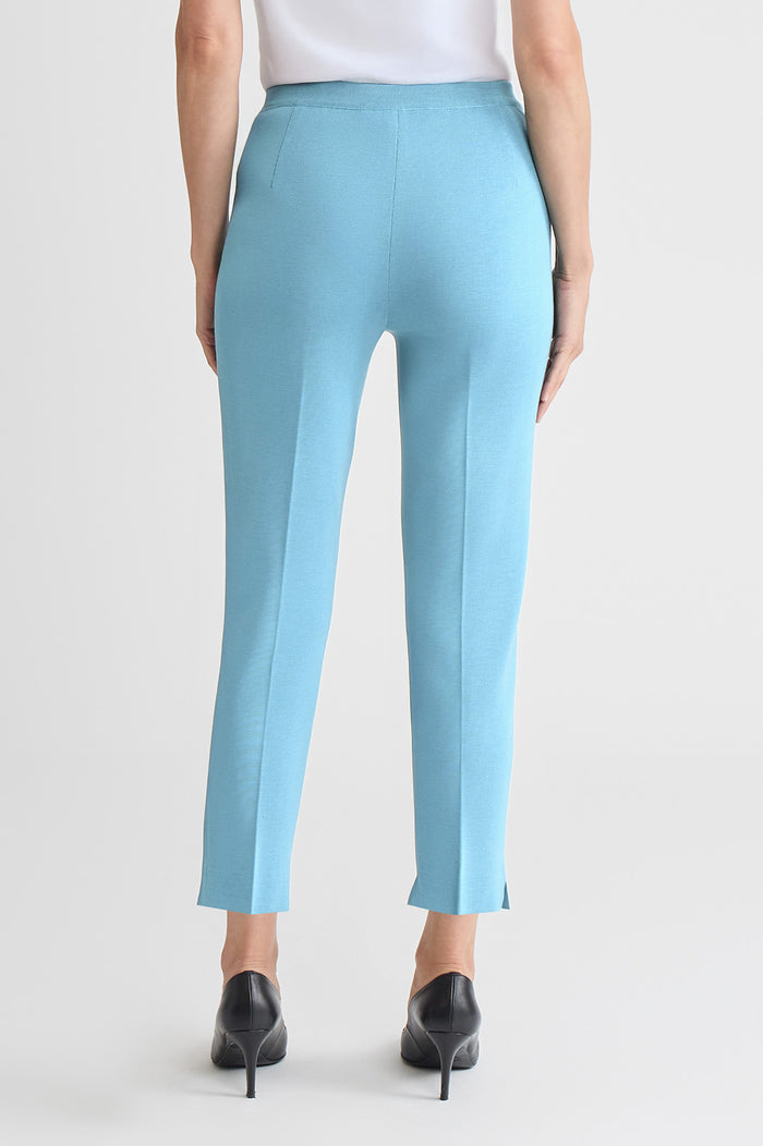 Knit Straight-Leg Ankle Pants, Serene, Serene | Ming Wang