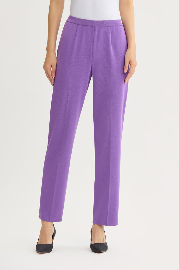 Knit Straight-Leg Pants, Sunset Purple, Sunset Purple | Ming Wang