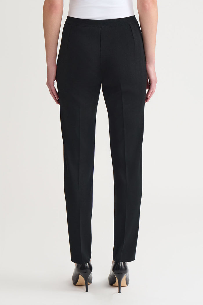 Knit Straight-Leg Pants, Black | Ming Wang