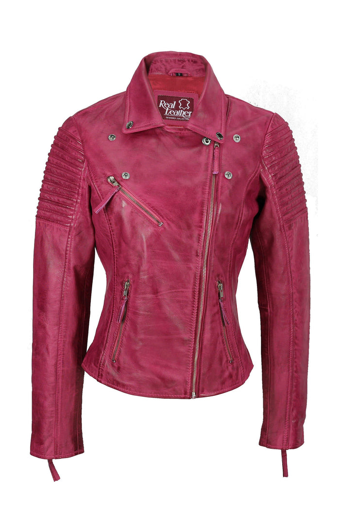 Ladies Retro Biker Pink