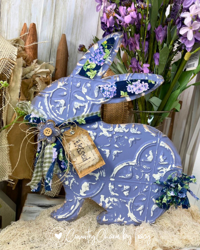 Lavender Bunny and Tulip Set of 3 – Coordinating Set - Home Decor