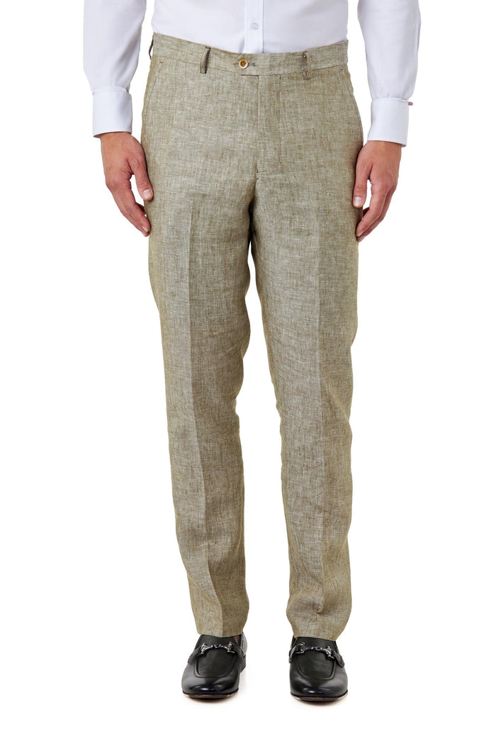 Tailored Fit Sage Green 100% Linen 2 Piece Suit