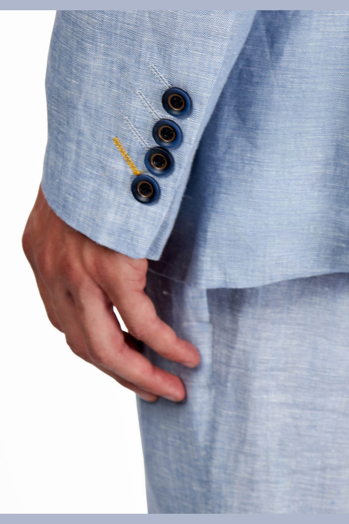 Lewis Light Blue Tailored Fit Pure Linen Summer Suit