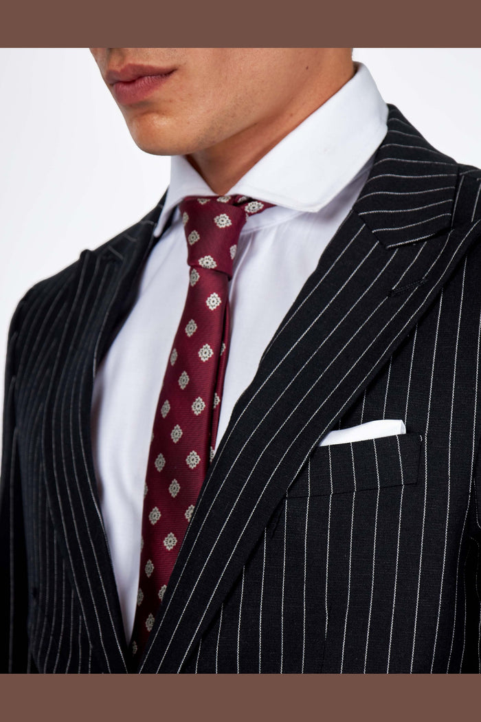 LLOYD – Black Pinstripe Pure Linen Jacket