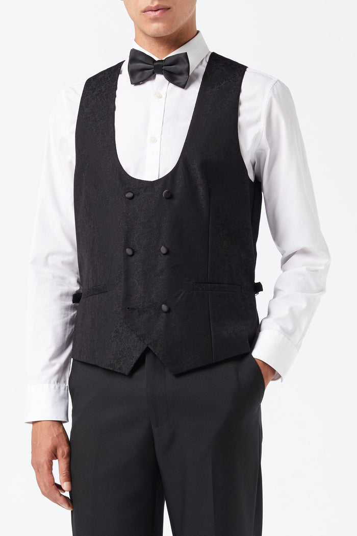 LUCA - BLACK PRINTED DINNER TUX JACKET
