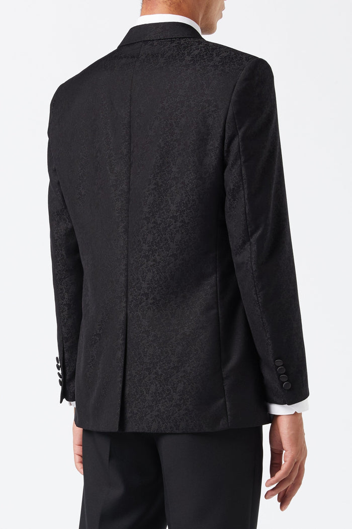 LUCA - BLACK PRINTED DINNER TUX JACKET