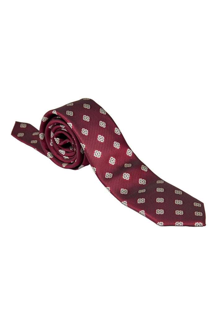 MAROON MINI FLORAL NECK TIE SET