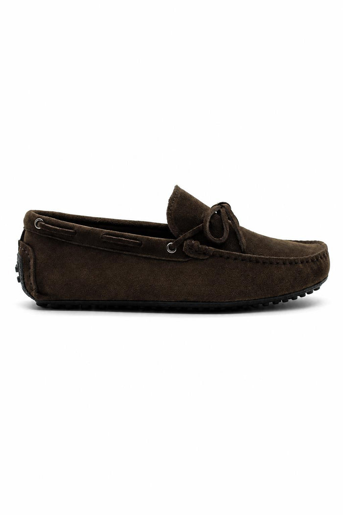 MAT Men's Genuine Suede Moccasins - Dark Brown Driving Shoes