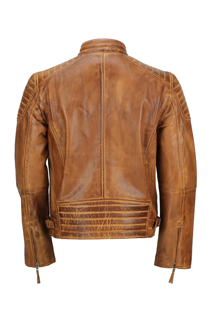 MEN'S BIKER TIMBER LEATHER JACKET