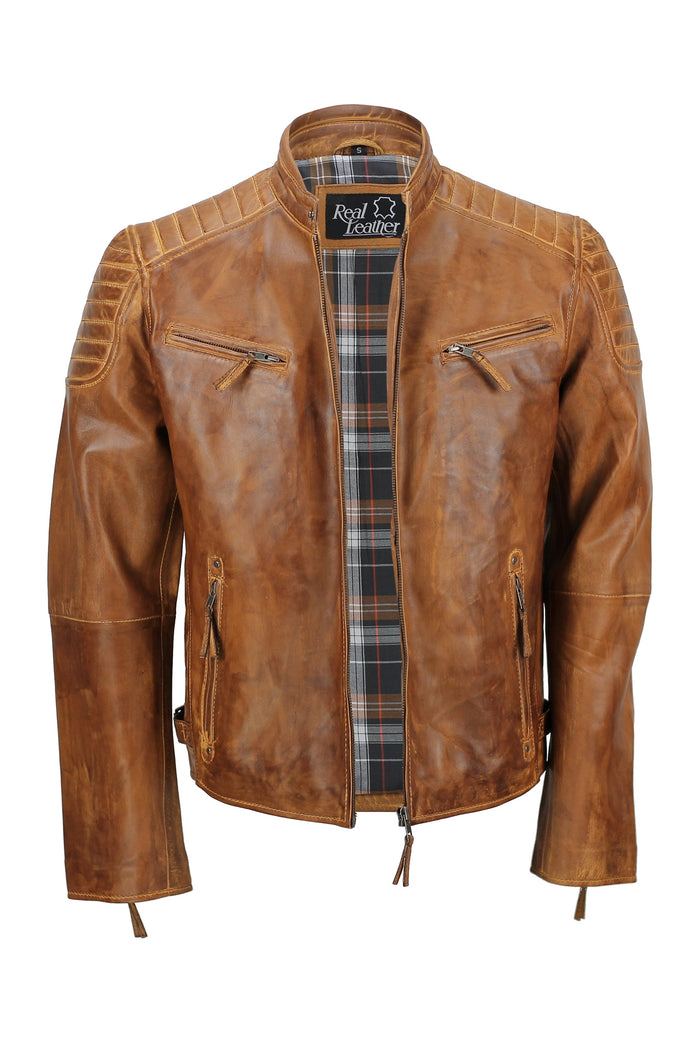 MEN'S BIKER TIMBER LEATHER JACKET