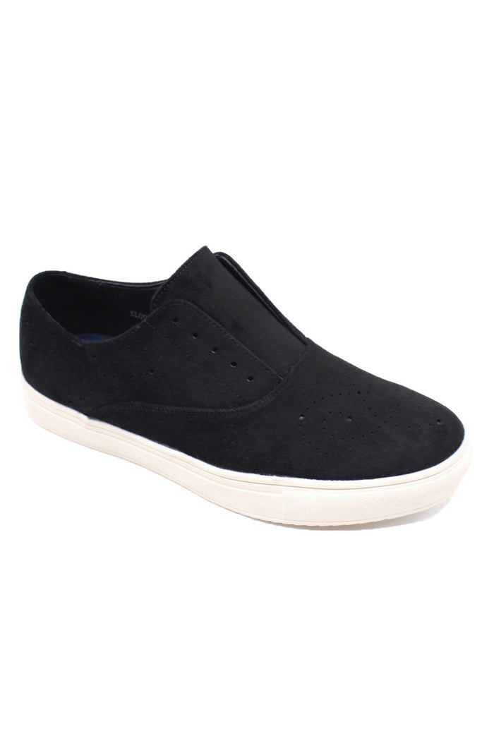 Mens Black Suede Sports Sneaker Brogue Details