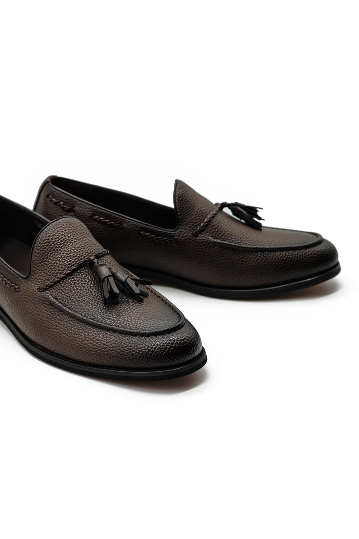 Men’s Brown Faux Leather Tassel Loafers