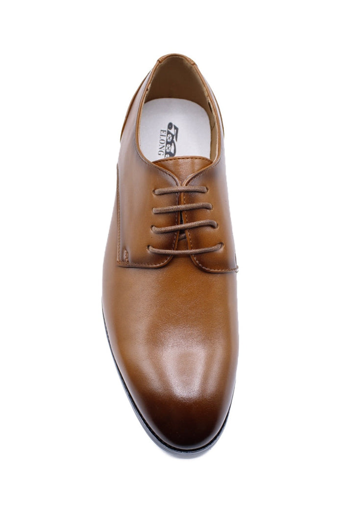 Men’s Brown Wholecut Oxford Dress Shoes – Faux Leather