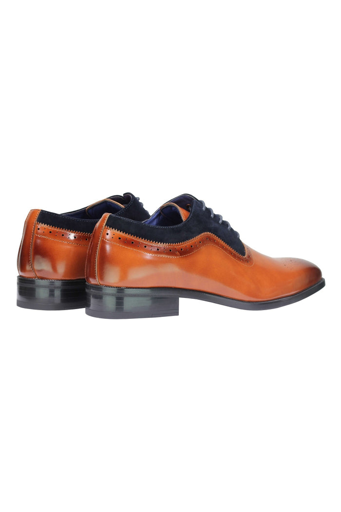 Mens Classic Brogues 2 Tone Suede & Leather Lined Smart Formal Lace up Shoes