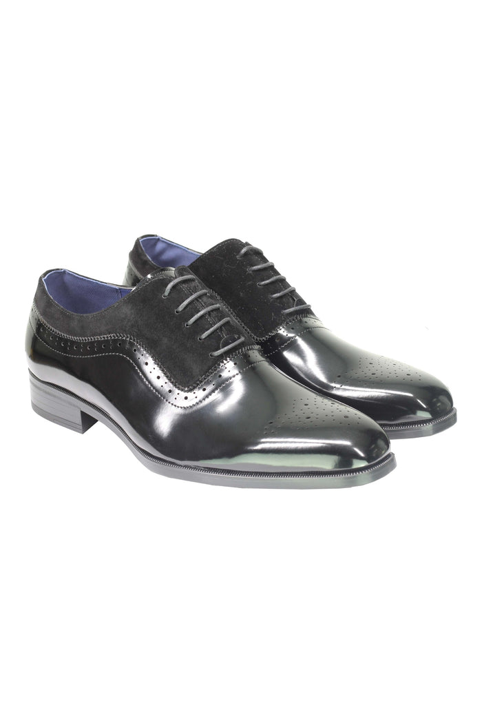 Mens Classic Brogues 2 Tone Suede & Leather Lined Smart Formal Lace up Shoes