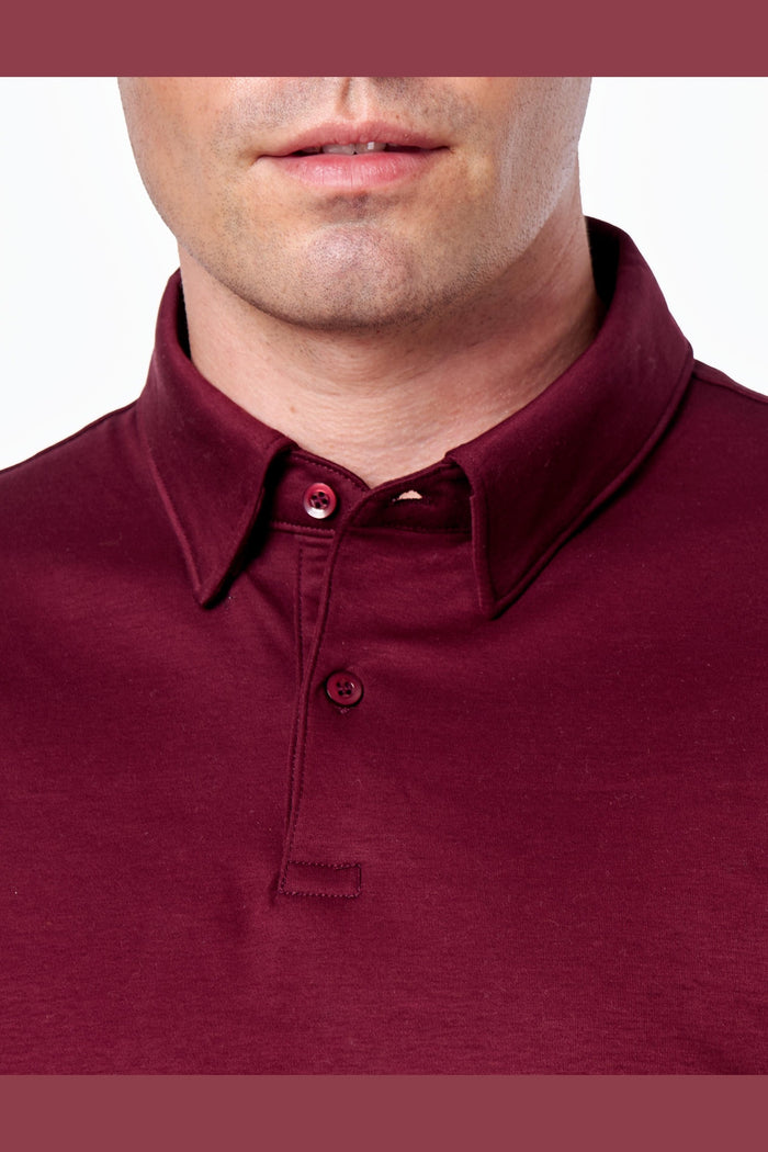 Mercerised Cotton Maroon Polo T Shirt Short Sleeve