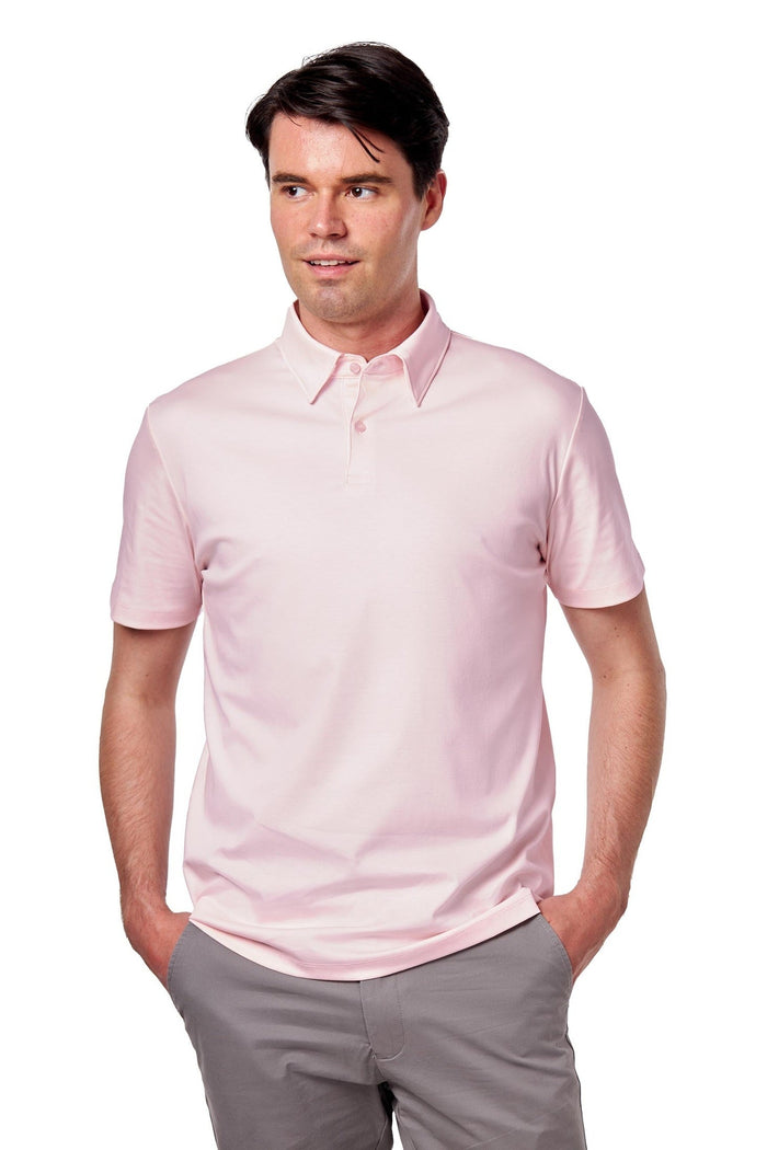 Mercerised Cotton Pink Polo T Shirt Short Sleeve
