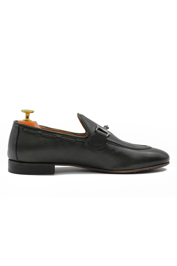 NAPLES 02 - ITALIAN LEATHER SNAFFLE BIT LOAFER IN GREEN