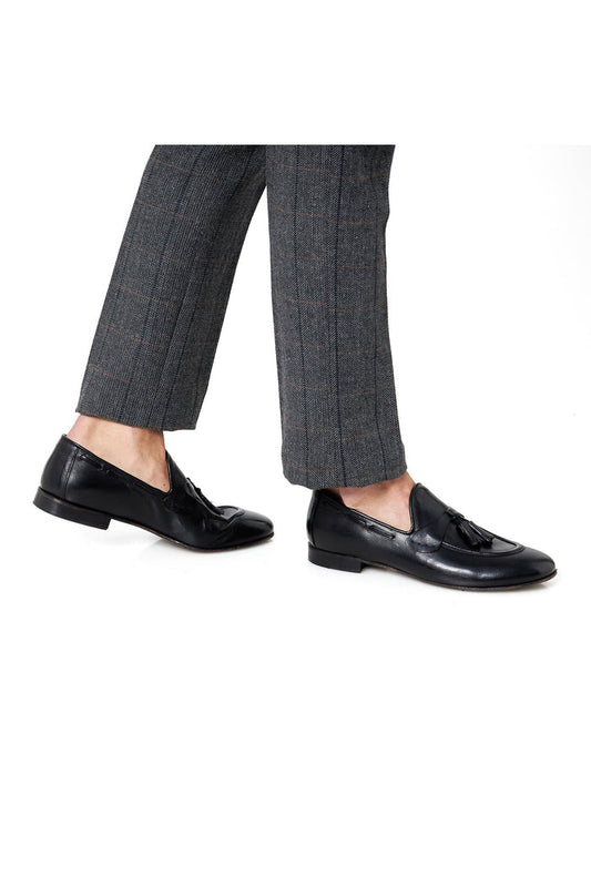NAPLES 03 – TASSEL LOAFERS BLACK ITALIAN LEATHER