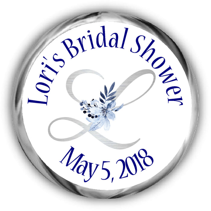 Navy Bridal Shower Hershey Kisses Stickers