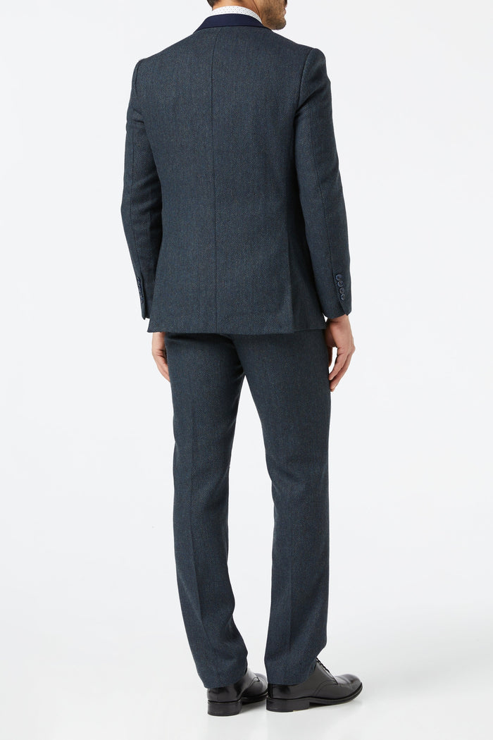 NAVY HERRINGBONE TWEED SUIT