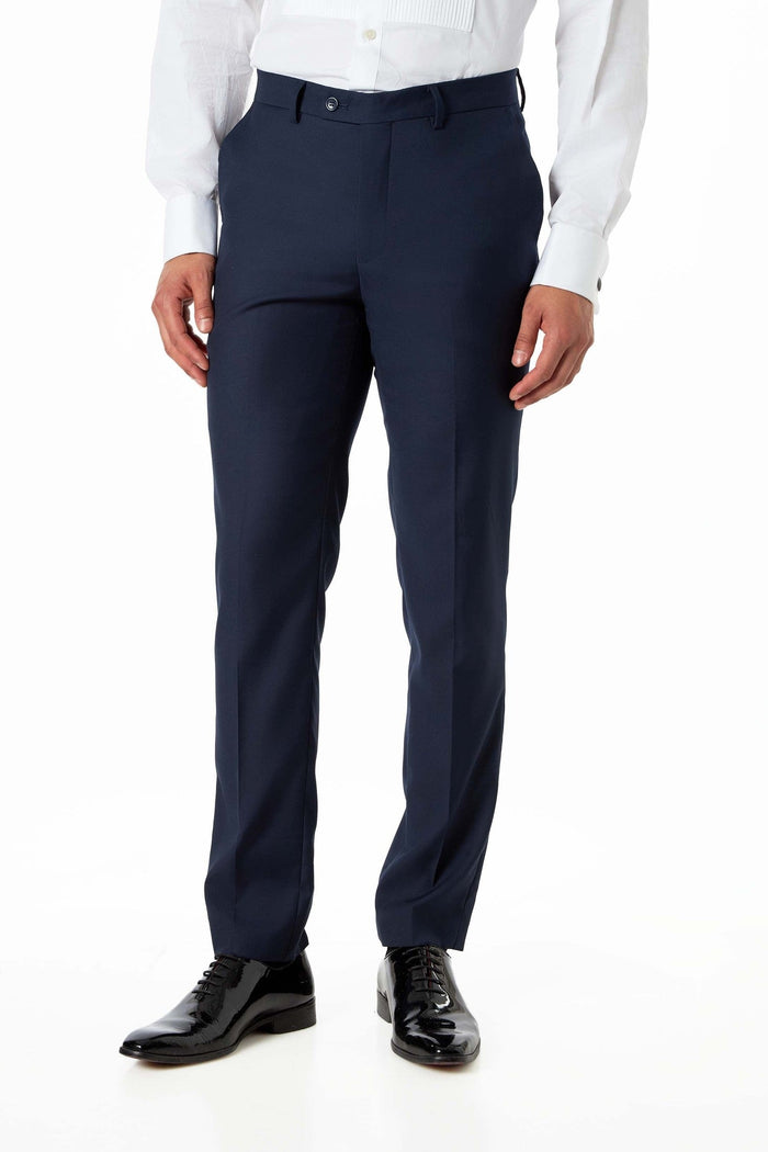 Navy Tailored Tuxedo Trousers Formal Dress Pants