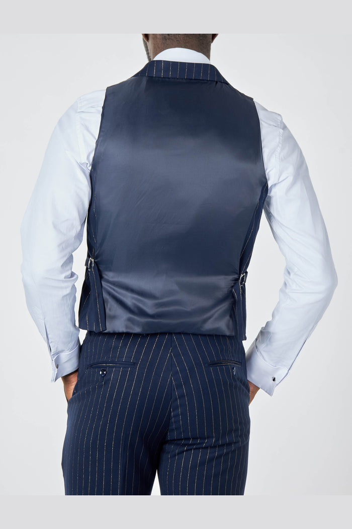 NEIL - Navy Double breasted Pinstripe Suit