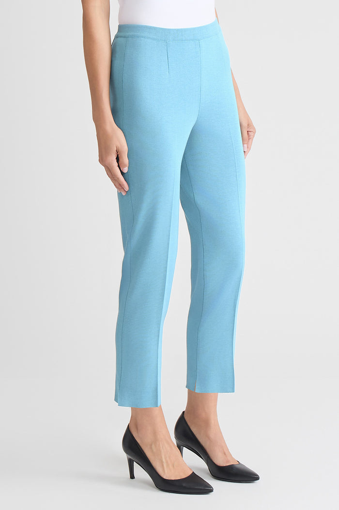 Petite Knit Straight-Leg Ankle Pants, Serene, Serene | Ming Wang