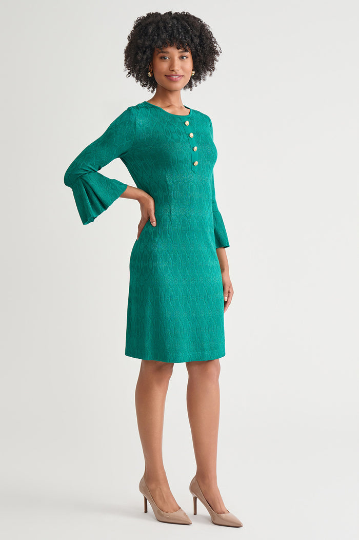 Petite Tonal Multi-Stitch Sheath Dress, Everest | Ming Wang