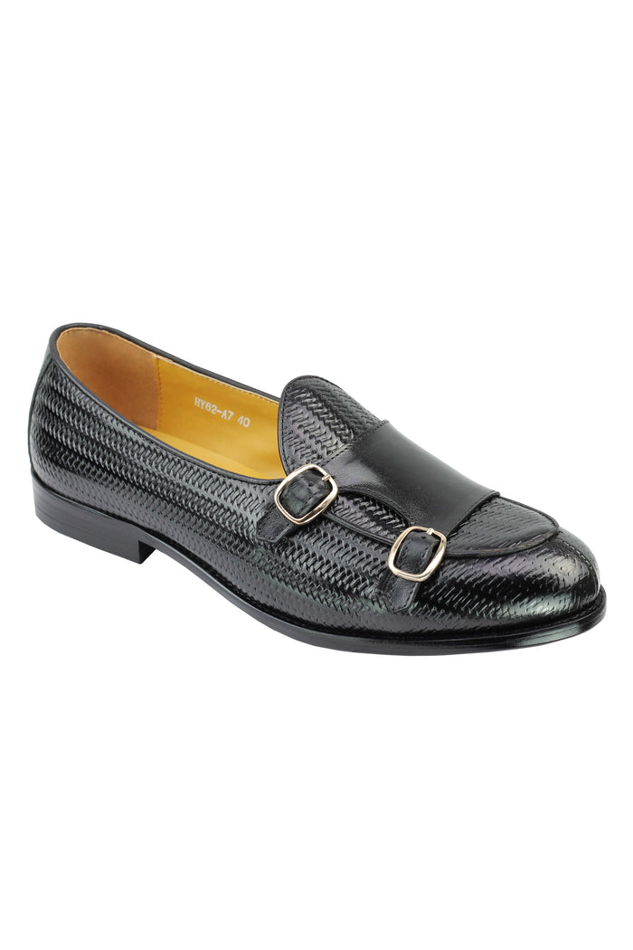 Real Leather Double Monk Strap Loafer