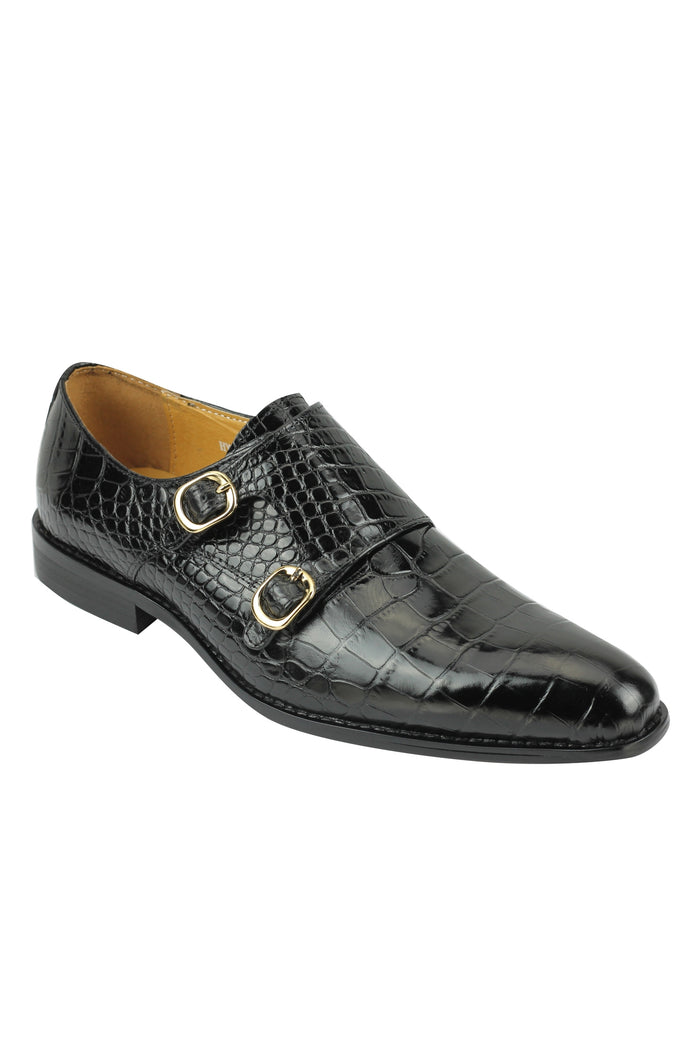 Real Leather print Black Loafers
