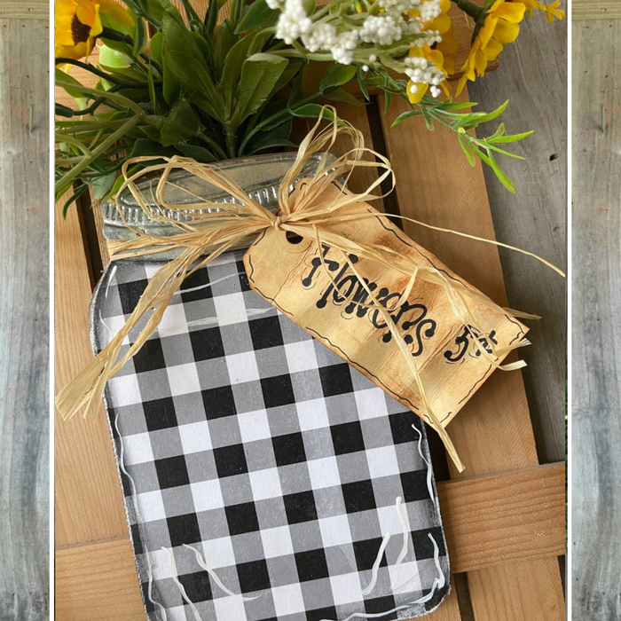 Rustic Sunflower Mason Jar Picket Fence Hanger