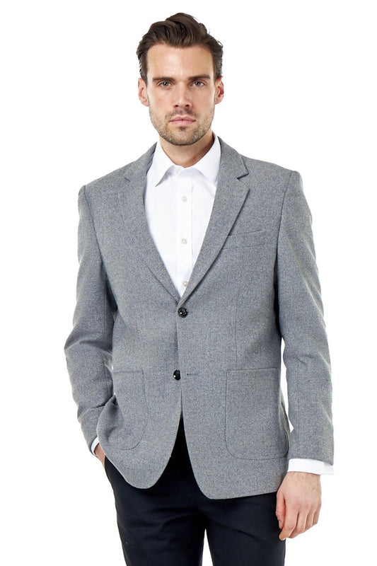 SEAN – Grey Wool Blend Stretch Tweed Jacket
