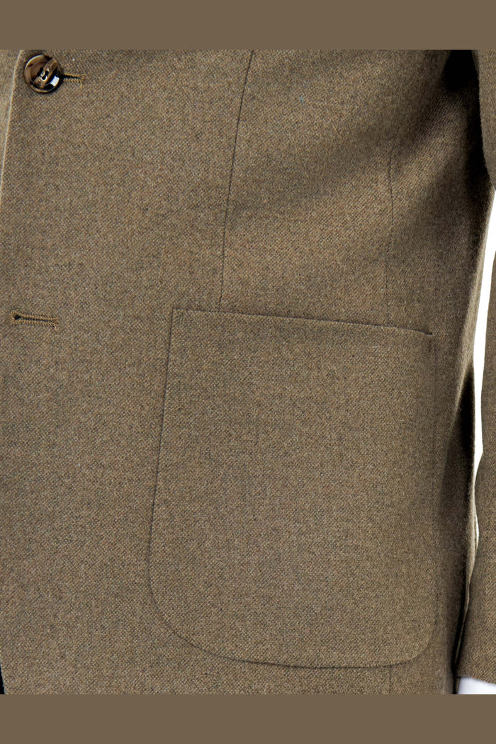 SEAN – Khaki Wool Blend Stretch Tweed Jacket