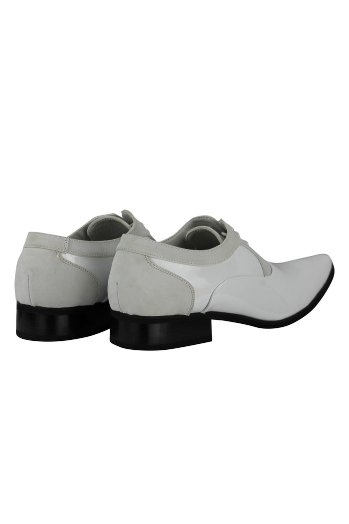 SHINY FAUX LEATHER FORMAL LACE UP SHOES
