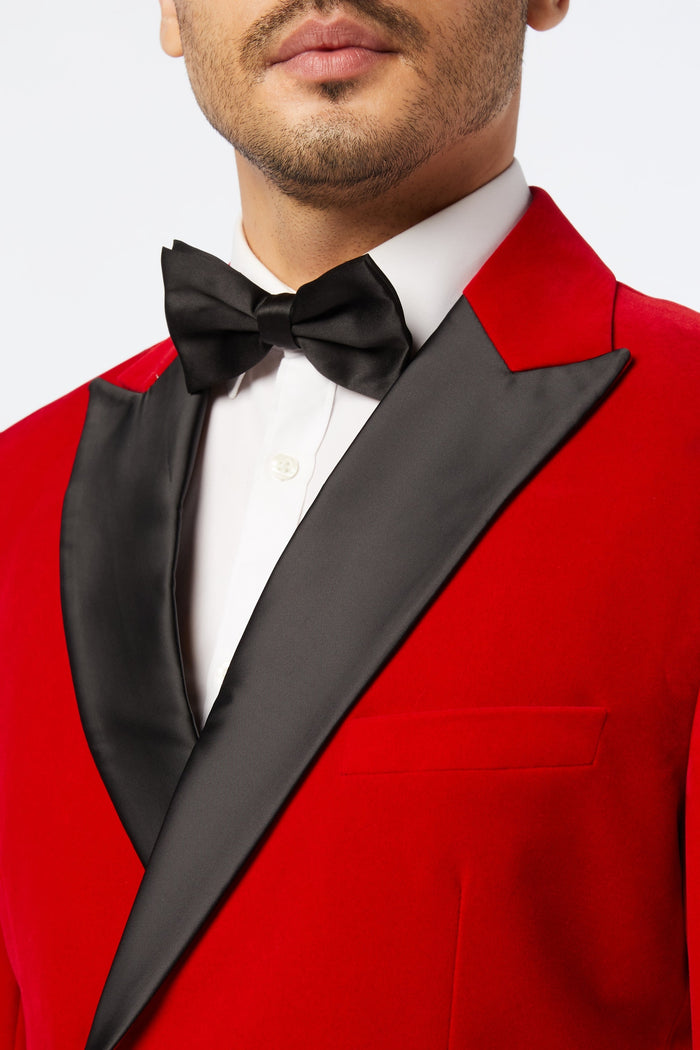SMITH - Red Soft Velvet Dinner Jacket