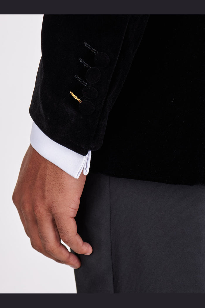 STAN – BLACK VELVET TUXEDO SMOKING JACKET