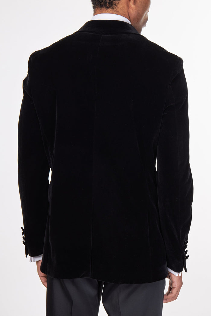 STAN – BLACK VELVET TUXEDO SMOKING JACKET