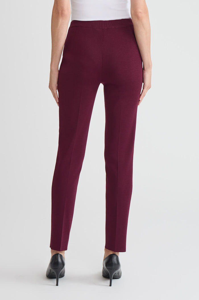 Straight-Leg Knit Pants, Violet, Midnight Violet | Ming Wang